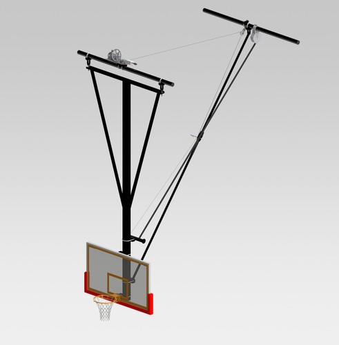屋顶悬挂后收式后 支撑篮球架